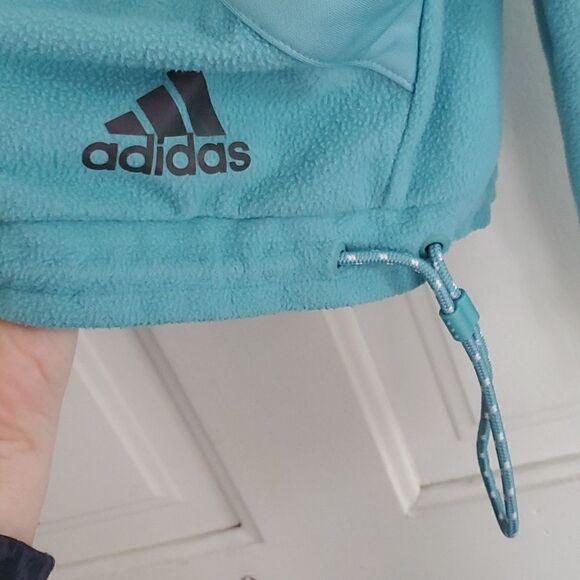 Adidas Colorblocked Cropped Fleece Jacket - Picture 4 of 8